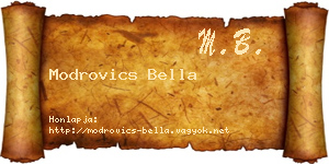 Modrovics Bella névjegykártya